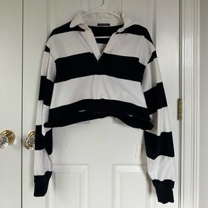 Brandy Melville Evelyn Stripe Collared Top